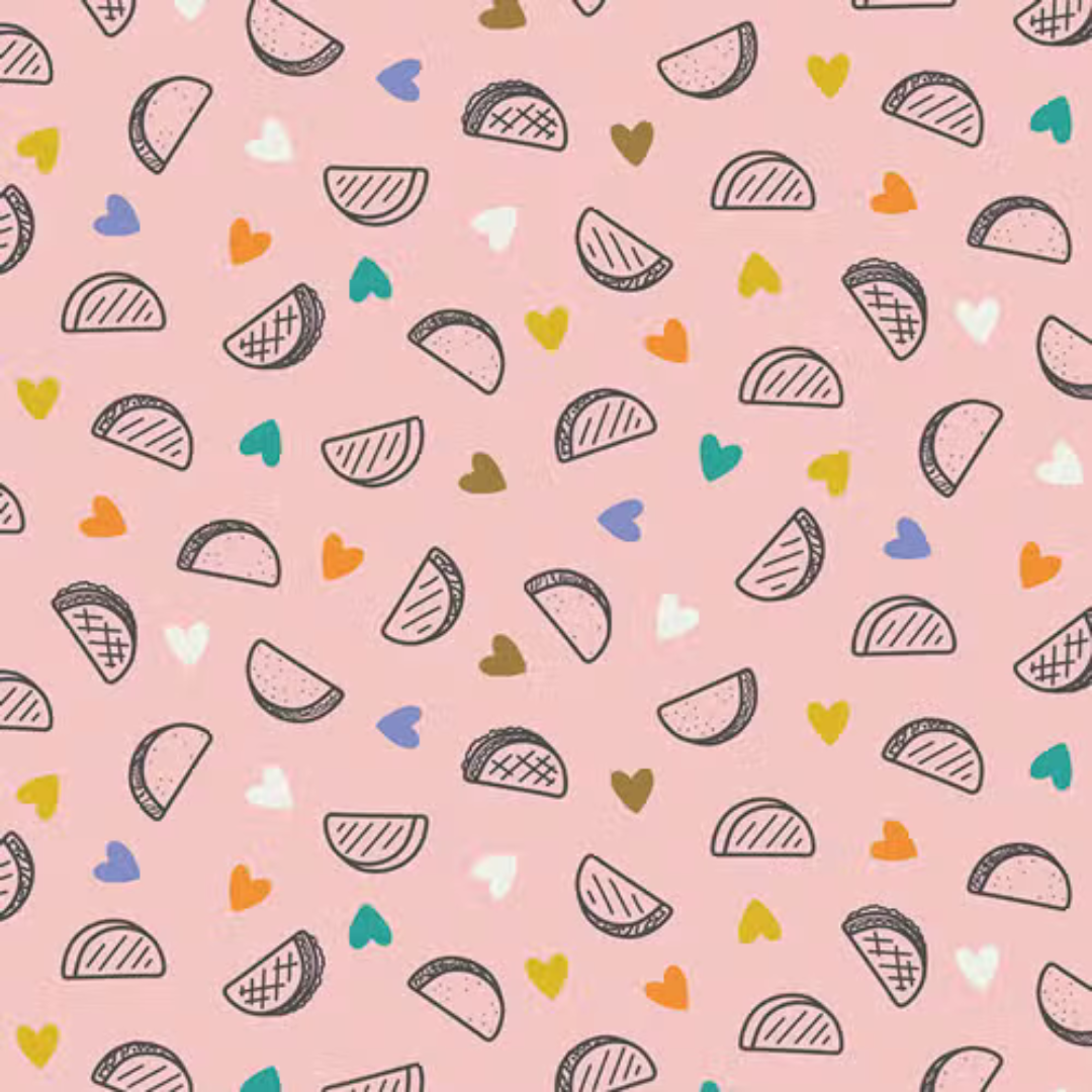 I Heart Tacos in Pink Dog Bandana