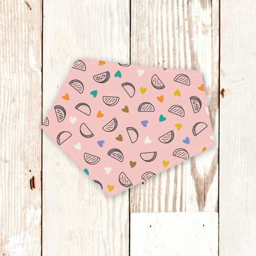 I Heart Tacos in Pink Dog Bandana